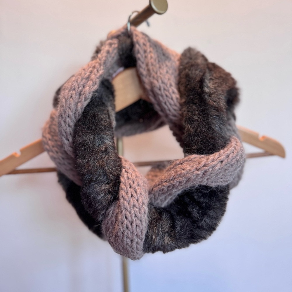 Vintage Nardi & Tagliaferri Wool and Alpaca Braided Knotted Infinity Scarf Italy